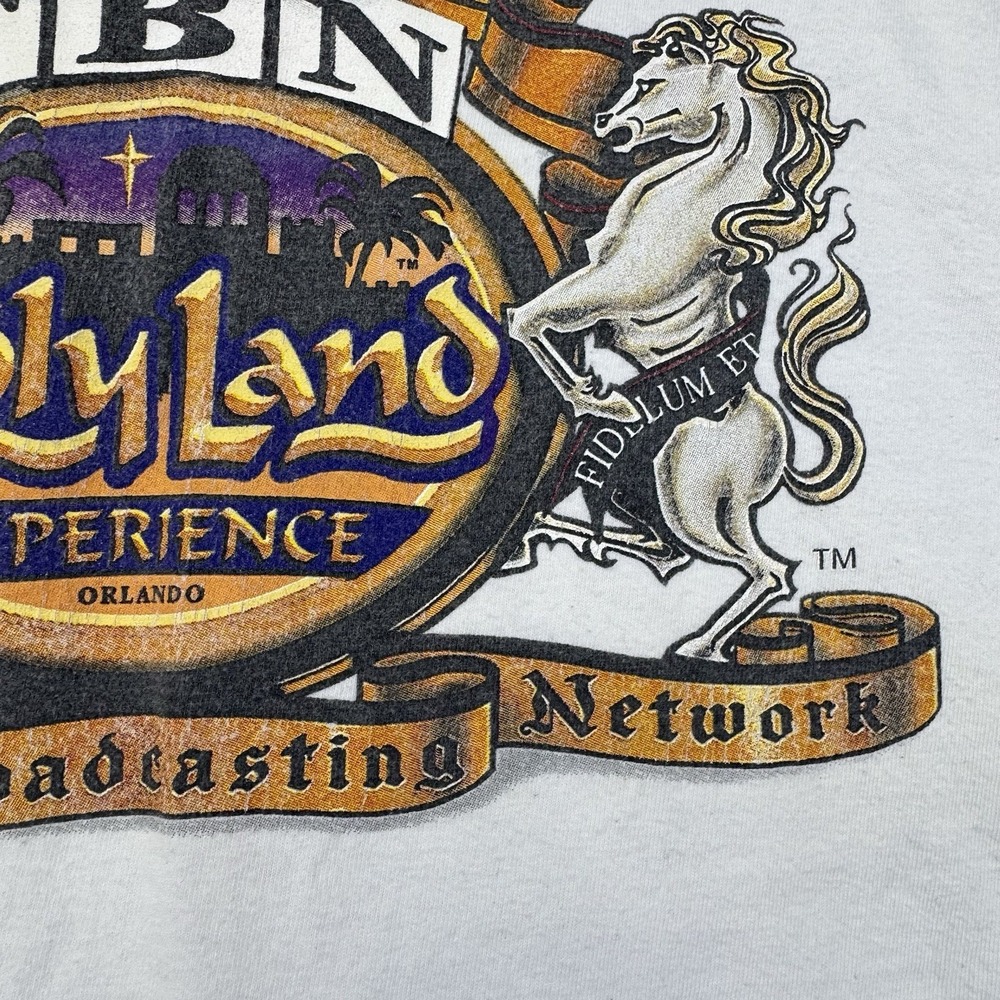Vintage Holy Land Experience Shirt Mens XL White Orlando Graphic Tee Hanes Beefy - Picture 5 of 16